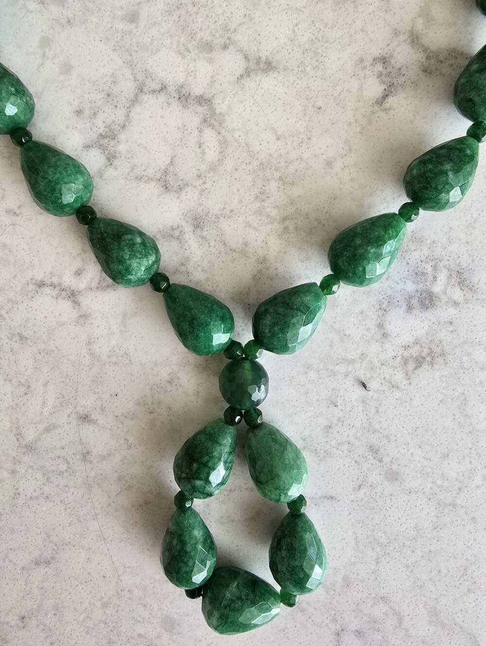 Anthropologie Emerald Green Teardrop Necklace